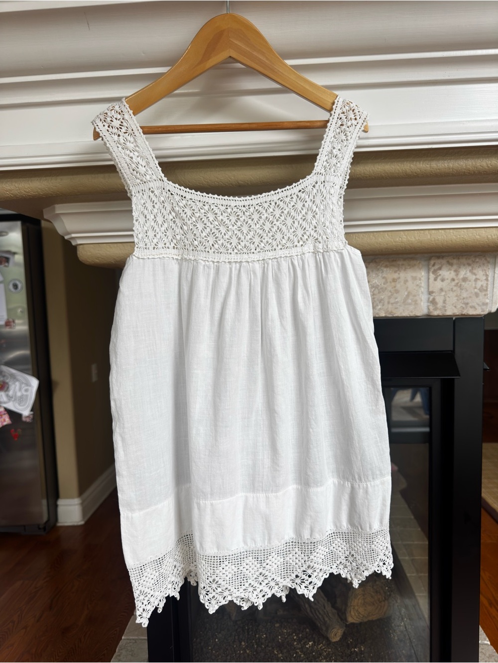 Vintage White Cotton Lace Girls Dress (Fits Age 7+) Cottage Antique